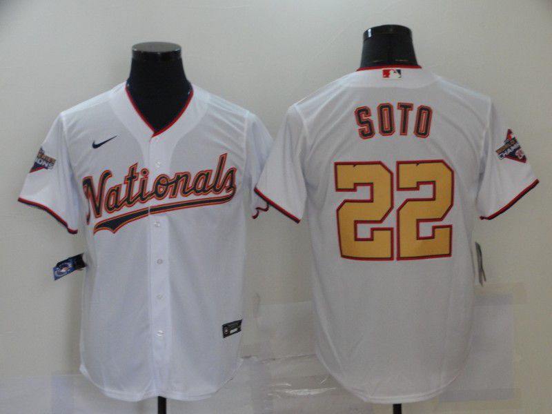 Men Washington Nationals 22 Soto White 2020 Game MLB Jerseys